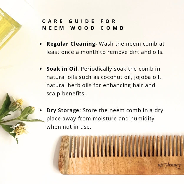 Care guide for DaisyLife Small Neem Wooden Comb