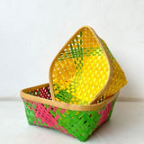 Square Tub Bamboo Basket (Set of 2)