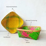 Square Tub Bamboo Basket (Set of 2)