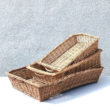 DaisyLife Natural Willow Wicker Tray basket, Flower Basket, Gift Basket, Storage and home decor basket