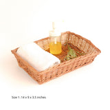 DaisyLife Natural Willow Wicker Tray basket, Flower Basket, Gift Basket, Storage and home decor basket