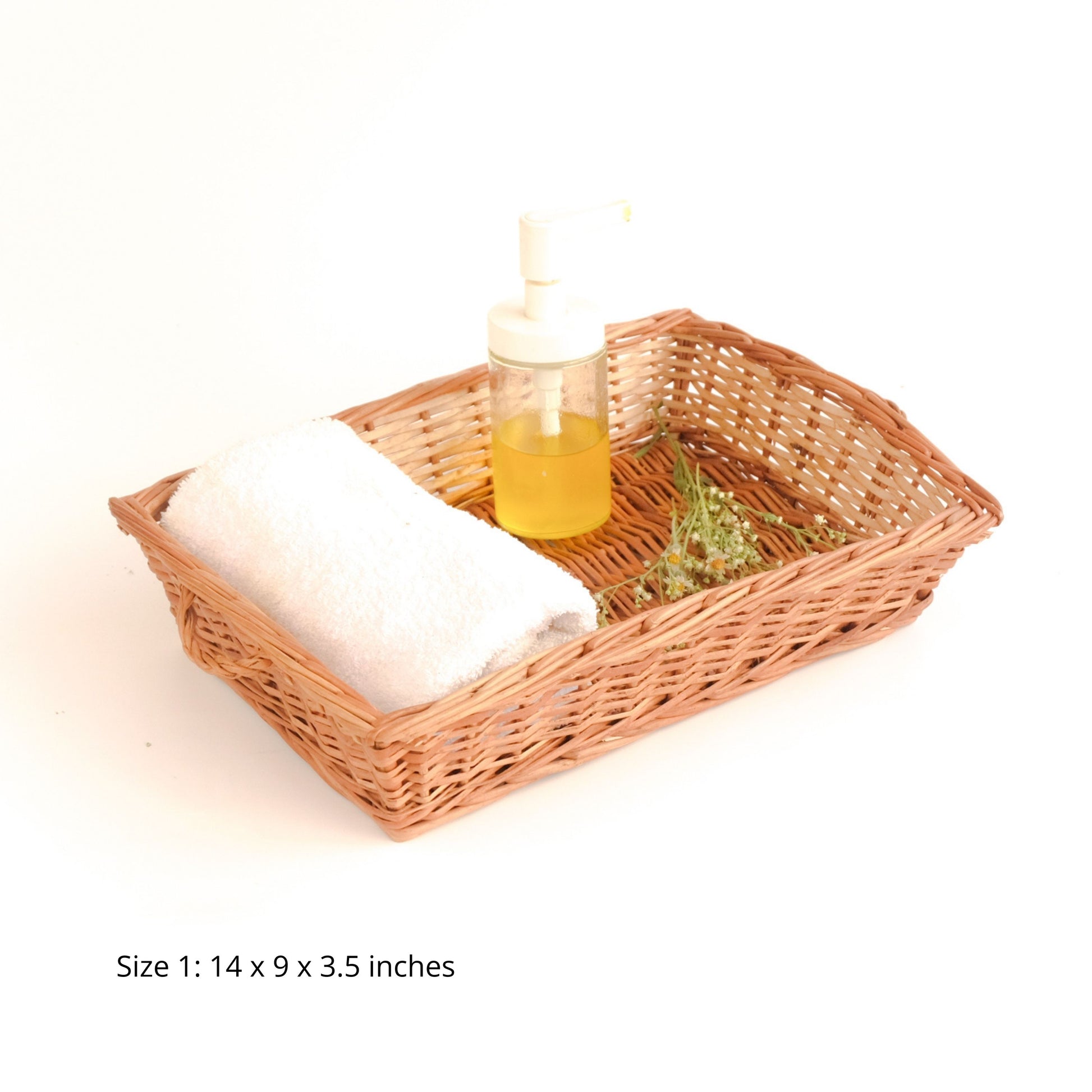 DaisyLife Natural Willow Wicker Tray basket, Flower Basket, Gift Basket, Storage and home decor basket