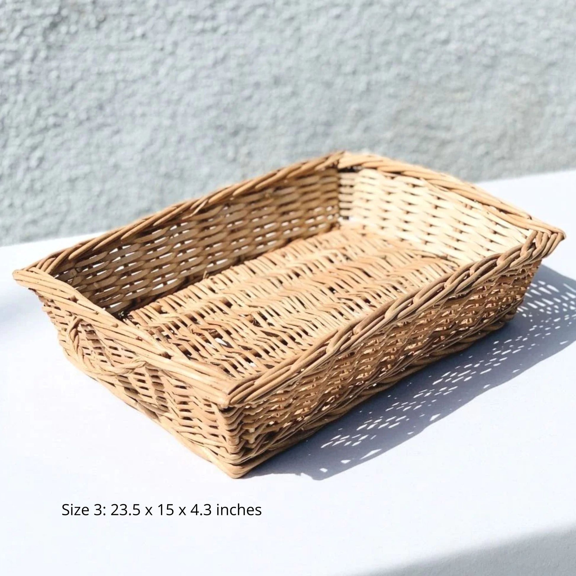 DaisyLife Natural Willow Wicker Tray basket, Flower Basket, Gift Basket, Storage and home decor basket