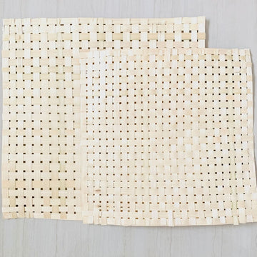 Square Bamboo Lightweight, skilfully handwoven natural bamboo Mesh Mat for DIYs and decor