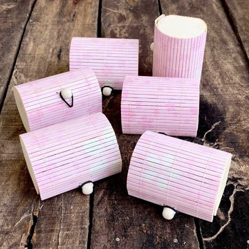 Powder Pink Bamboo Gift Box, Set of 6