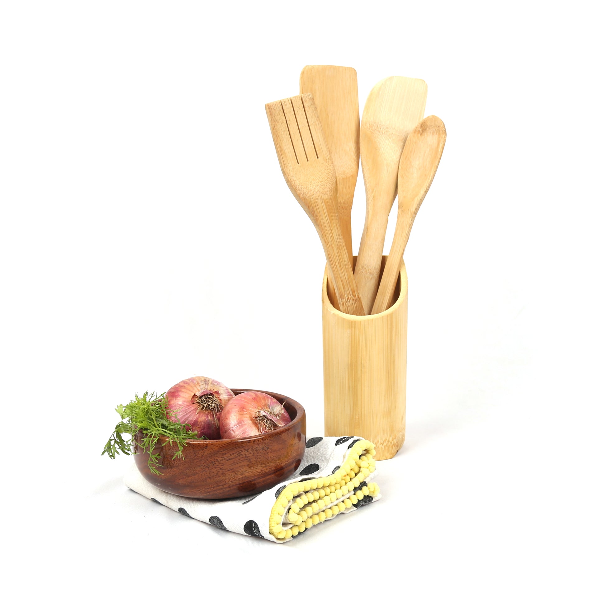 DaisyLife natural All Purpose Bare Bamboo Spoon with stand