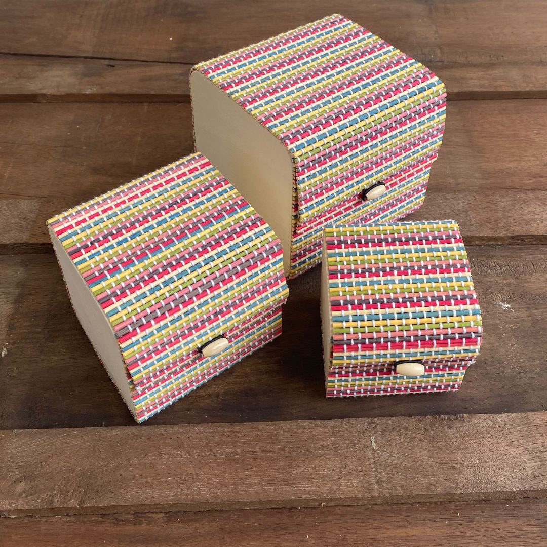 Set of 3 multi-colour gift boxes