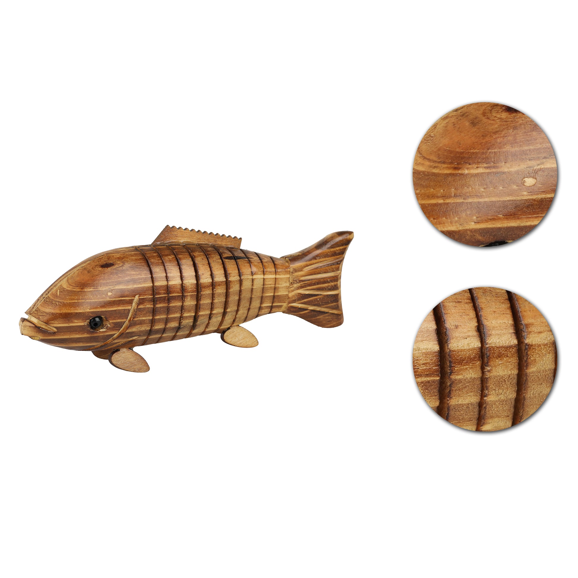Close up of "Bubbles" Wooden Fish . 