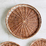DaisyLife natural wicker Plate Baskets for storage dining table and kitchen