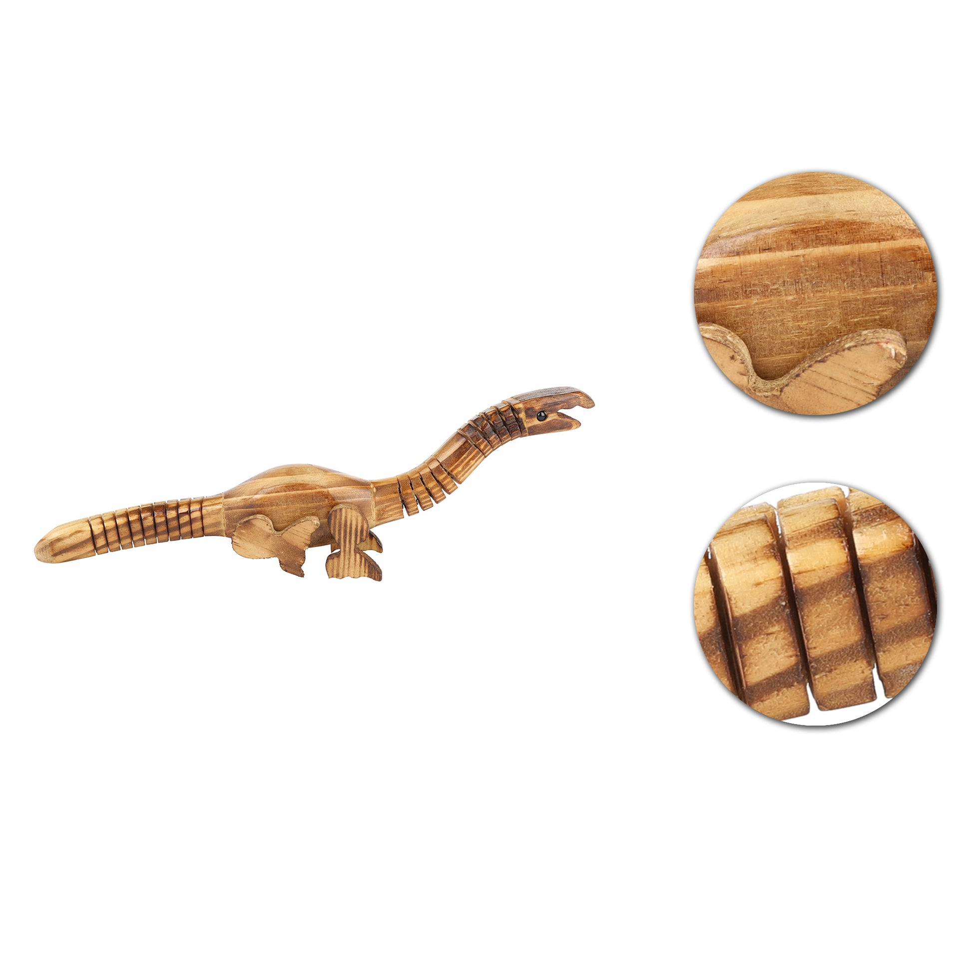 DaisyLife Wooden Long Neck Mamenchisaurus Dinosaur with texture closeup