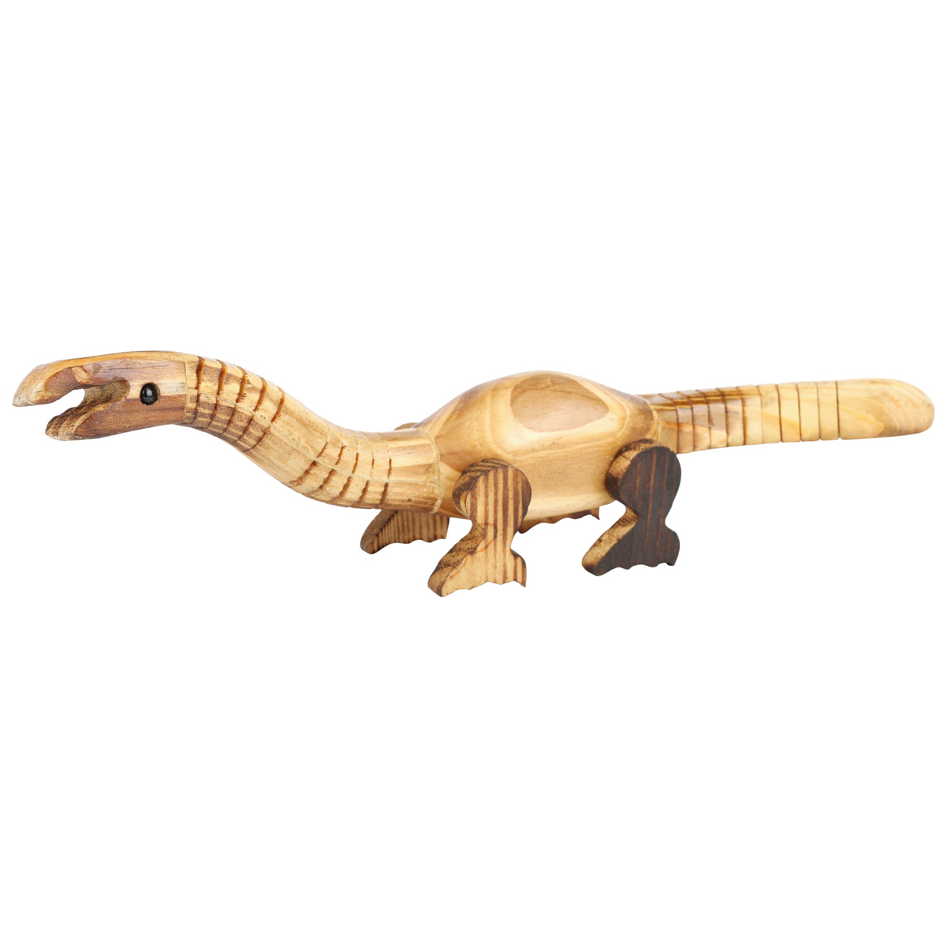 Closeup of DaisyLife Wooden Long Neck Mamenchisaurus Dinosaur 