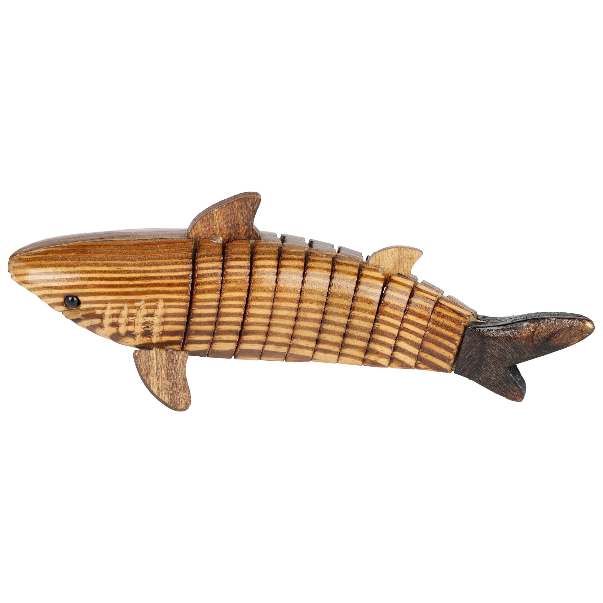 Wooden shark kept on the table as office room decor