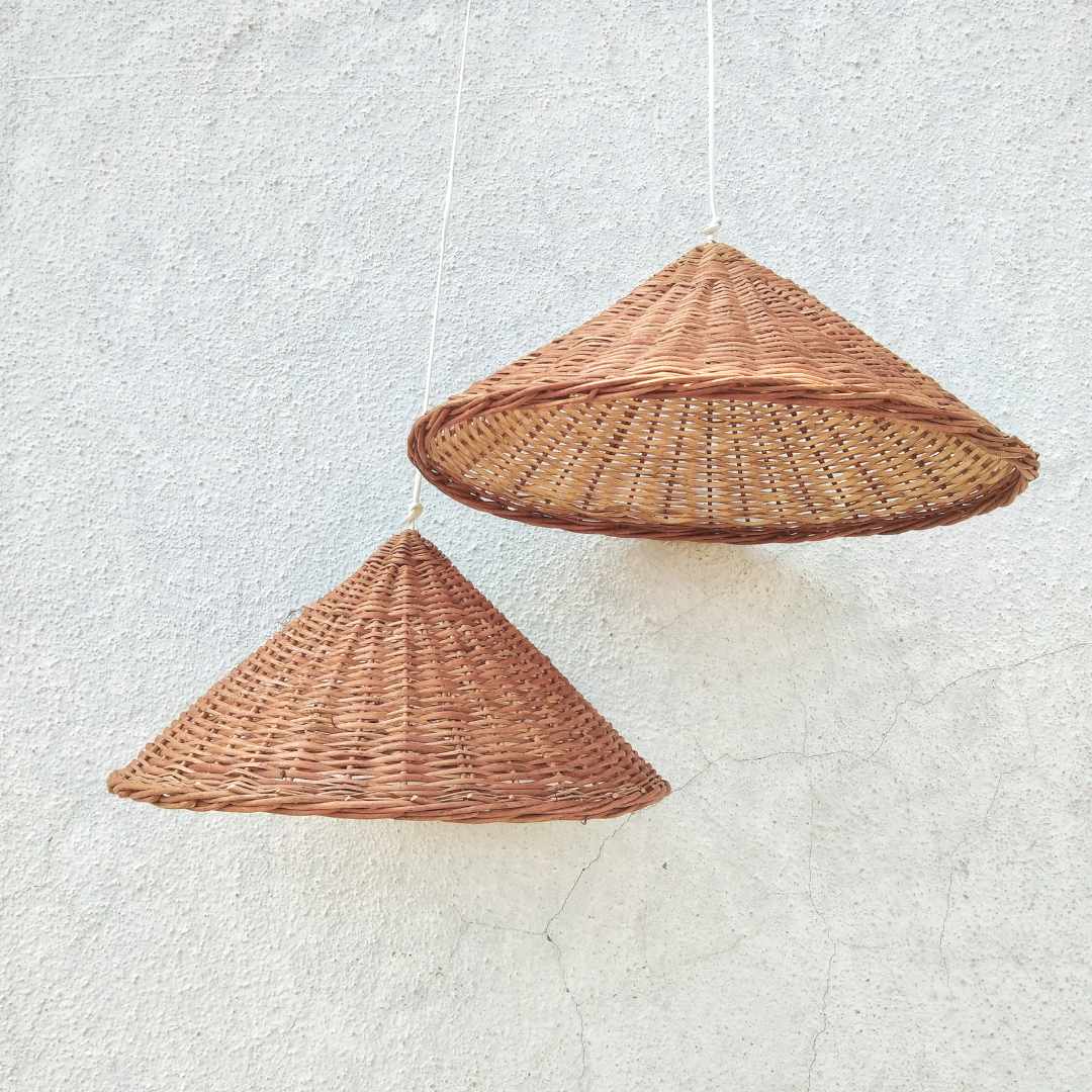 Natural, simple wicker handwoven lampshade 