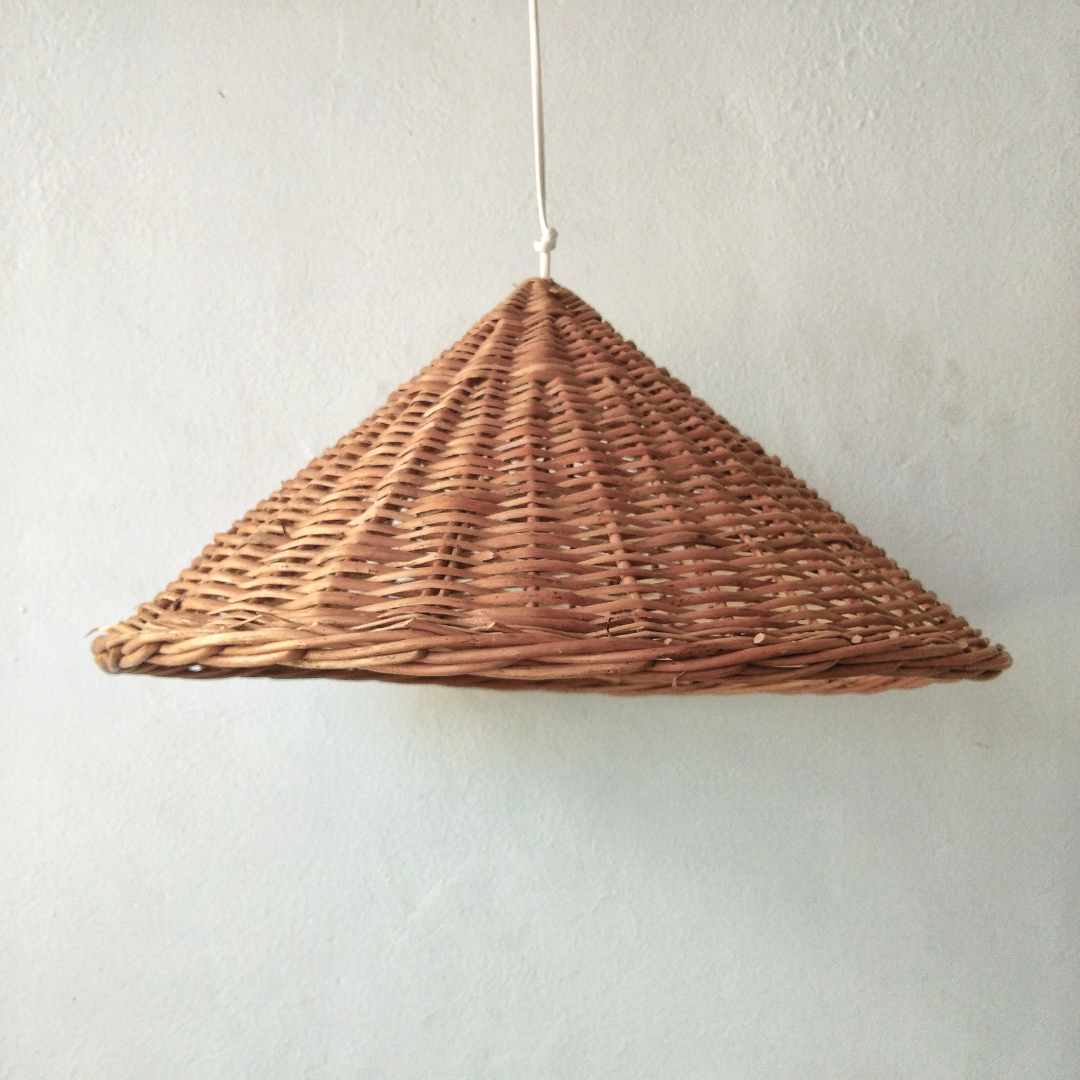 Natural, simple wicker handwoven lampshade 
