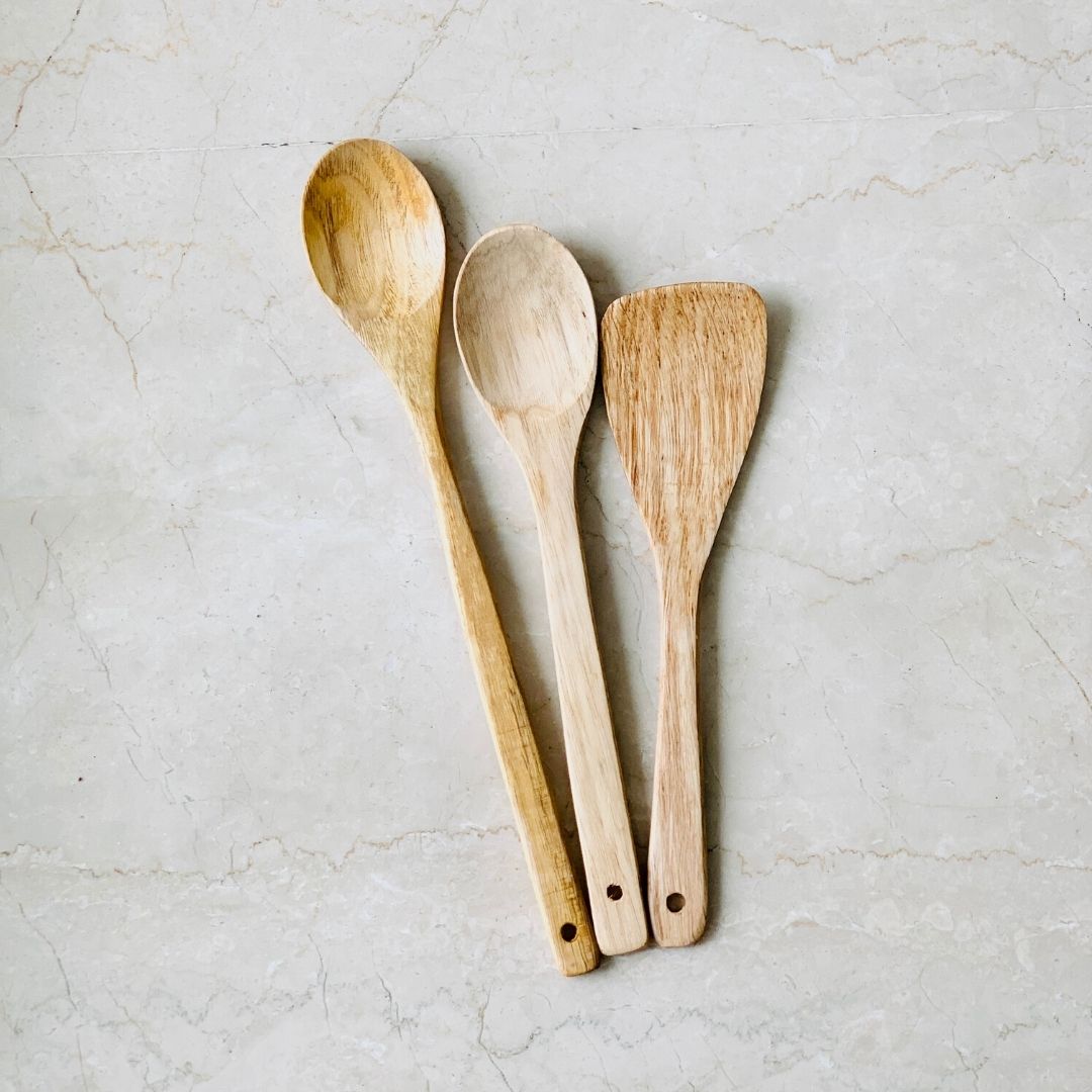 DAIYSLIFE Natural and Eco-Friendly Bamboo Spatula Spoons for non-stick pans