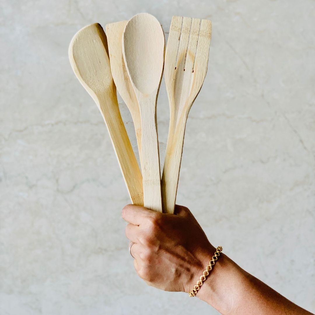 All Purpose Bare Bamboo Spoons for serving and cooking