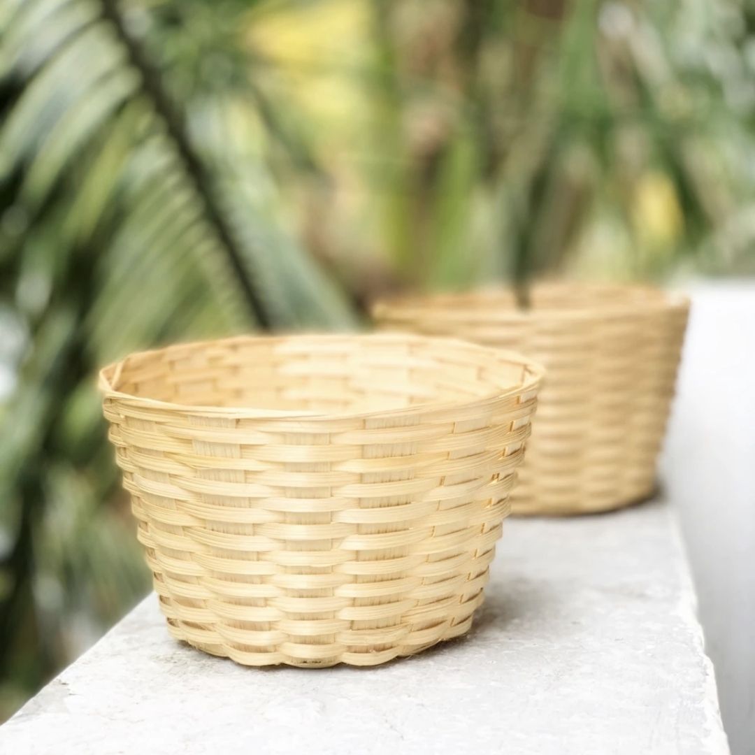 DaisyLife Bamboo Bucket Basket 