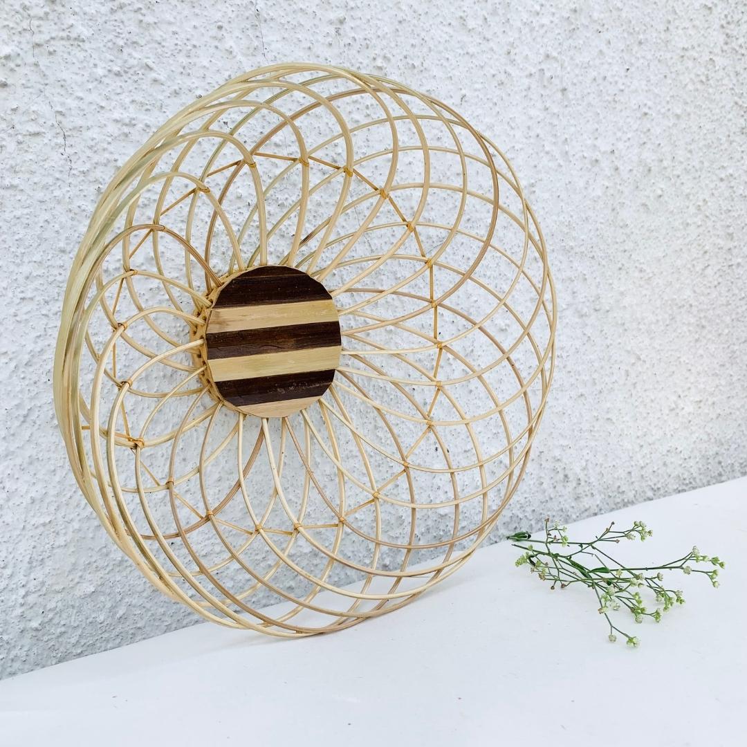 Bamboo Ring Basket keep fruits, make gift basket or display as wall decor.