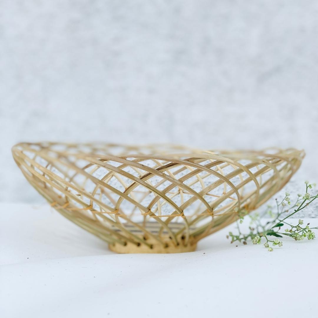 Bamboo Ring Basket keep fruits, make gift basket or display as wall decor.