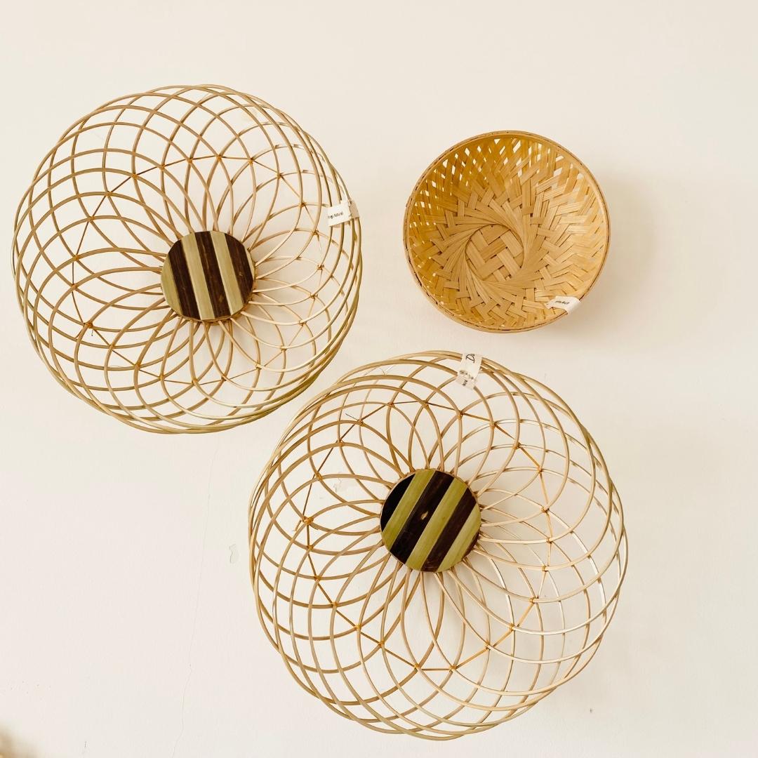 Bamboo Ring Basket keep fruits, make gift basket or display as wall decor.