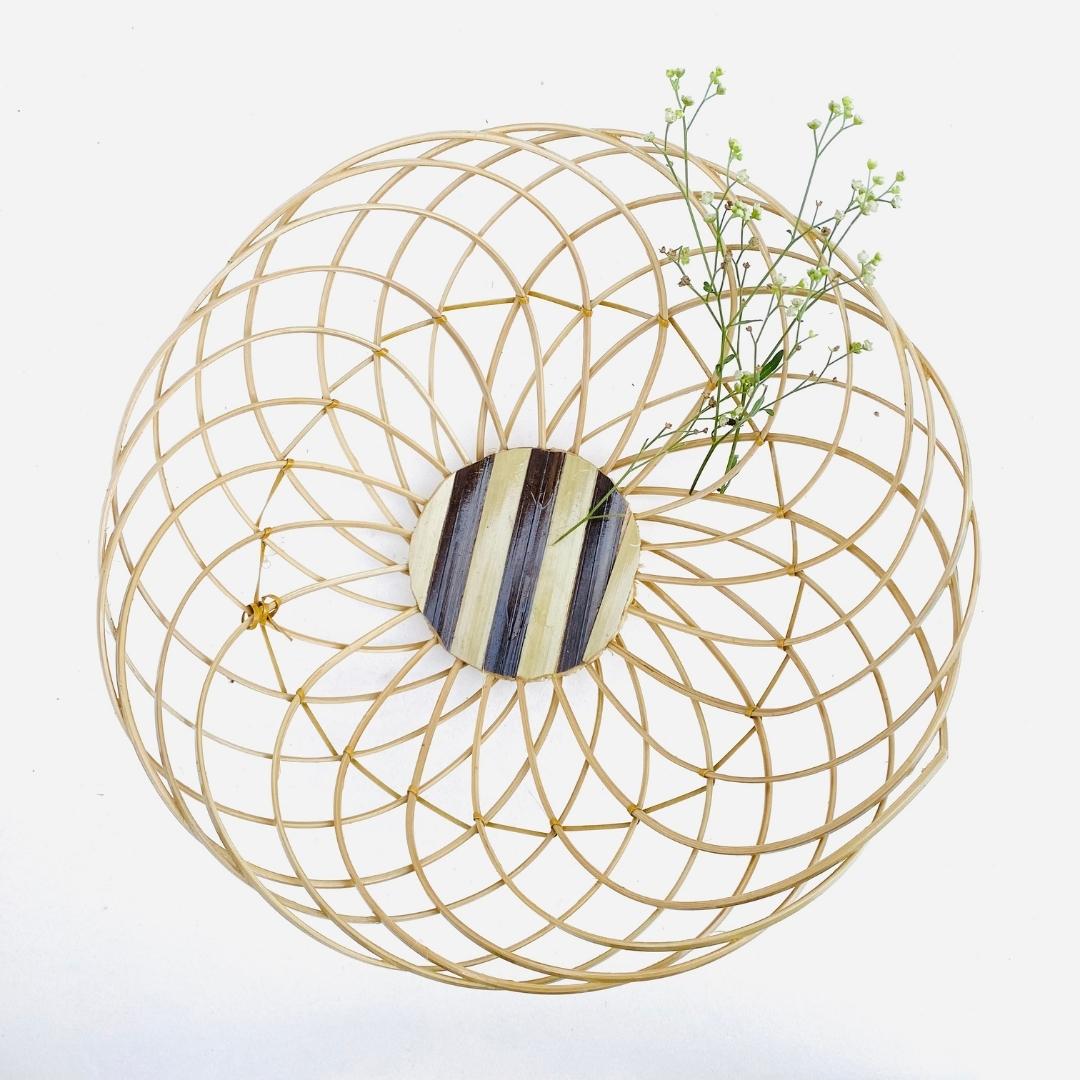 Bamboo Ring Basket keep fruits, make gift basket or display as wall decor.