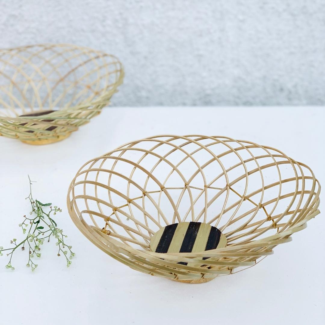 Bamboo Ring Basket keep fruits, make gift basket or display as wall decor.