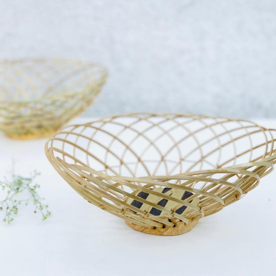 Bamboo Ring Basket keep fruits, make gift basket or display as wall decor.