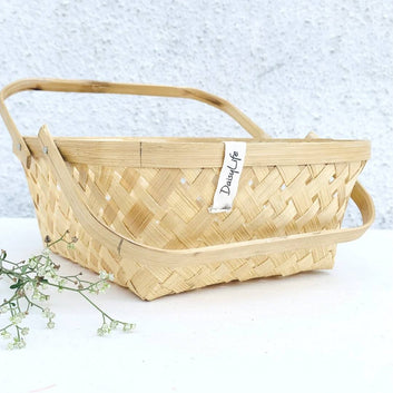 Bamboo Square Caddy Basket