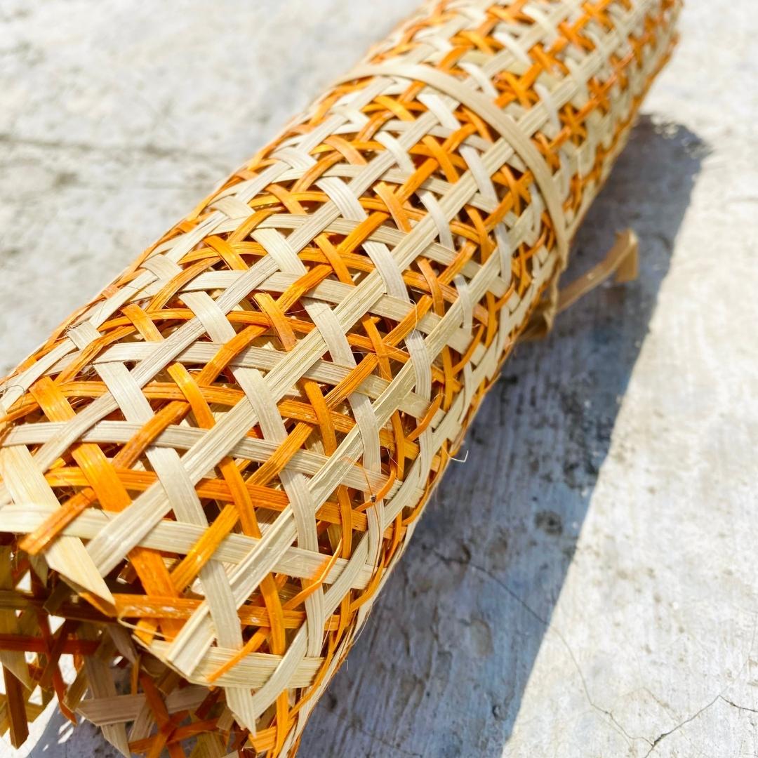 Orange colour  lightweight, finely handwoven natural bamboo sheet