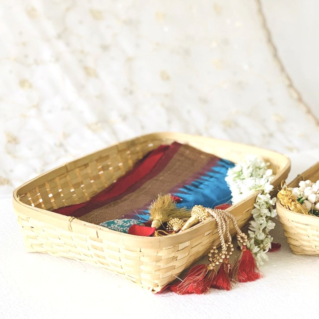 Wedding Bamboo Tray Gift in Set of 5