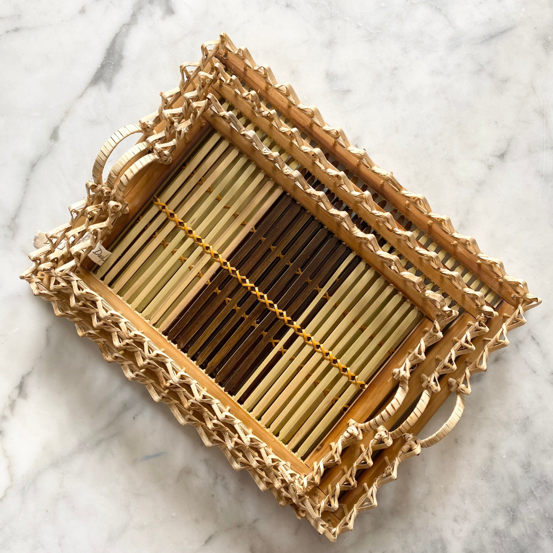 Fancy Natural Bare bamboo 3 tray 