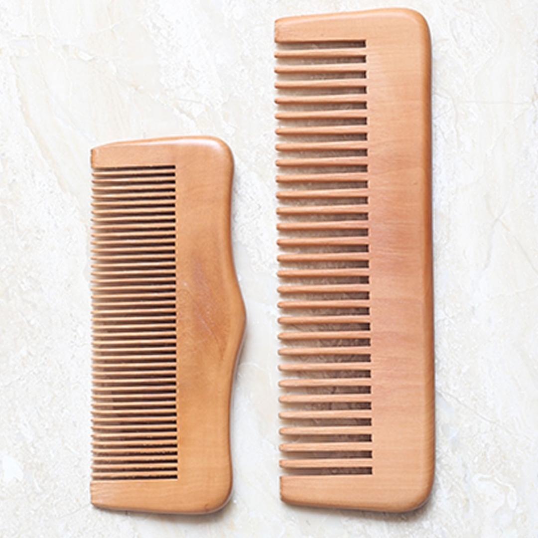 Solid natural wooden combs made from the beech tree.