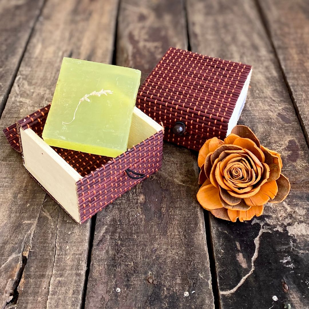 Soap inside Flower near Brown gift box set of 6