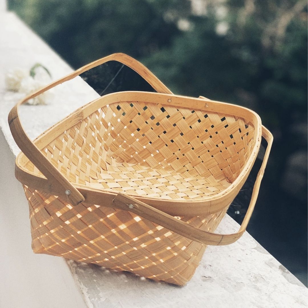 Natural Caddy Long Tub Bamboo Basket