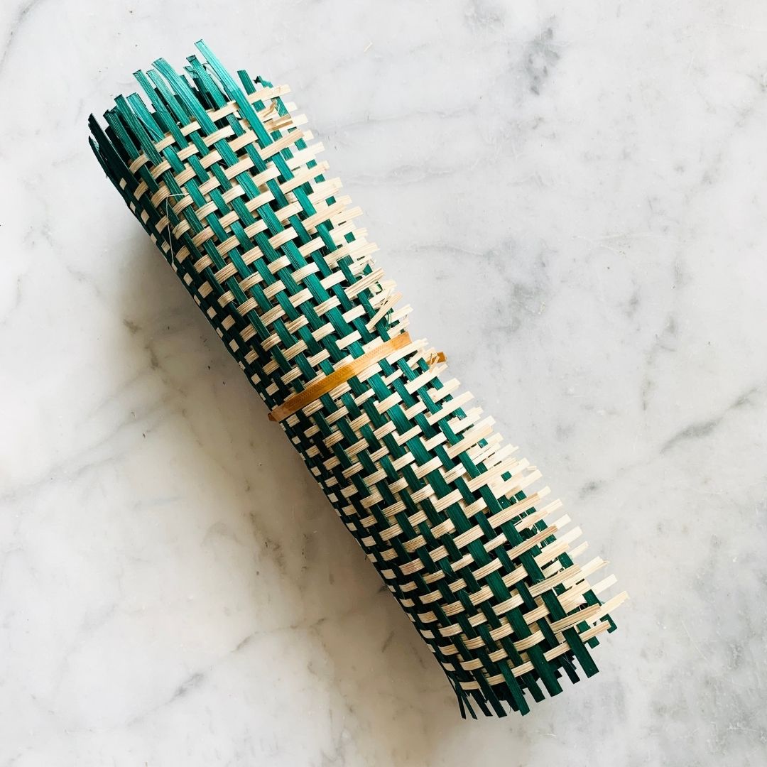Green Checkered Bamboo Mats for DIY and craft