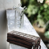 DaisyLife natural coconut shell cubes clutch wristlet bag