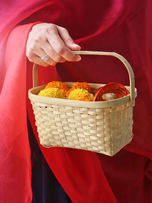 Floweret Bamboo Caddy Basket