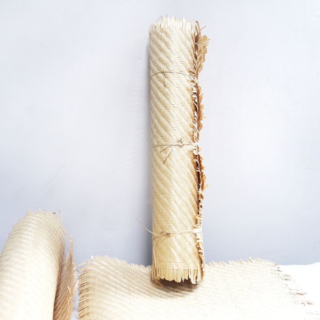 Fine Woven Mat for DIYs and decor. Lightweight, finely handwoven natural bamboo sheet