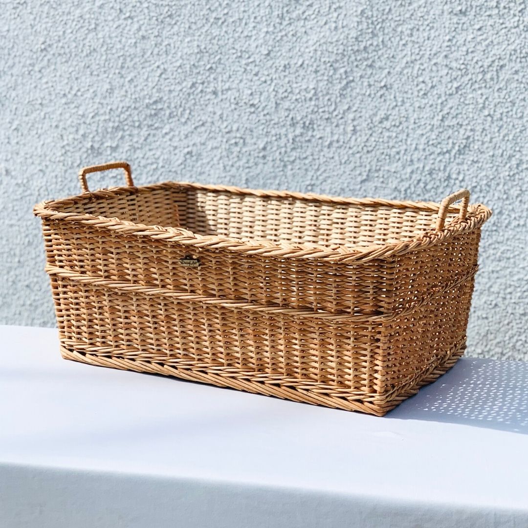 Handcrafted strong, lightweight and functional design for easy carry & store willow wicker basket .