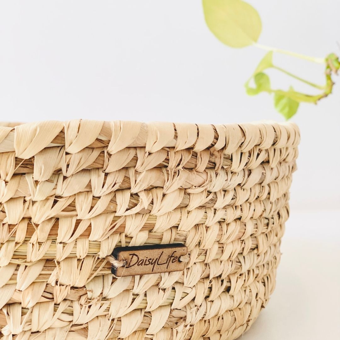 DaisyLife Handmade Grass basket - Natural grass multi-purpose basket