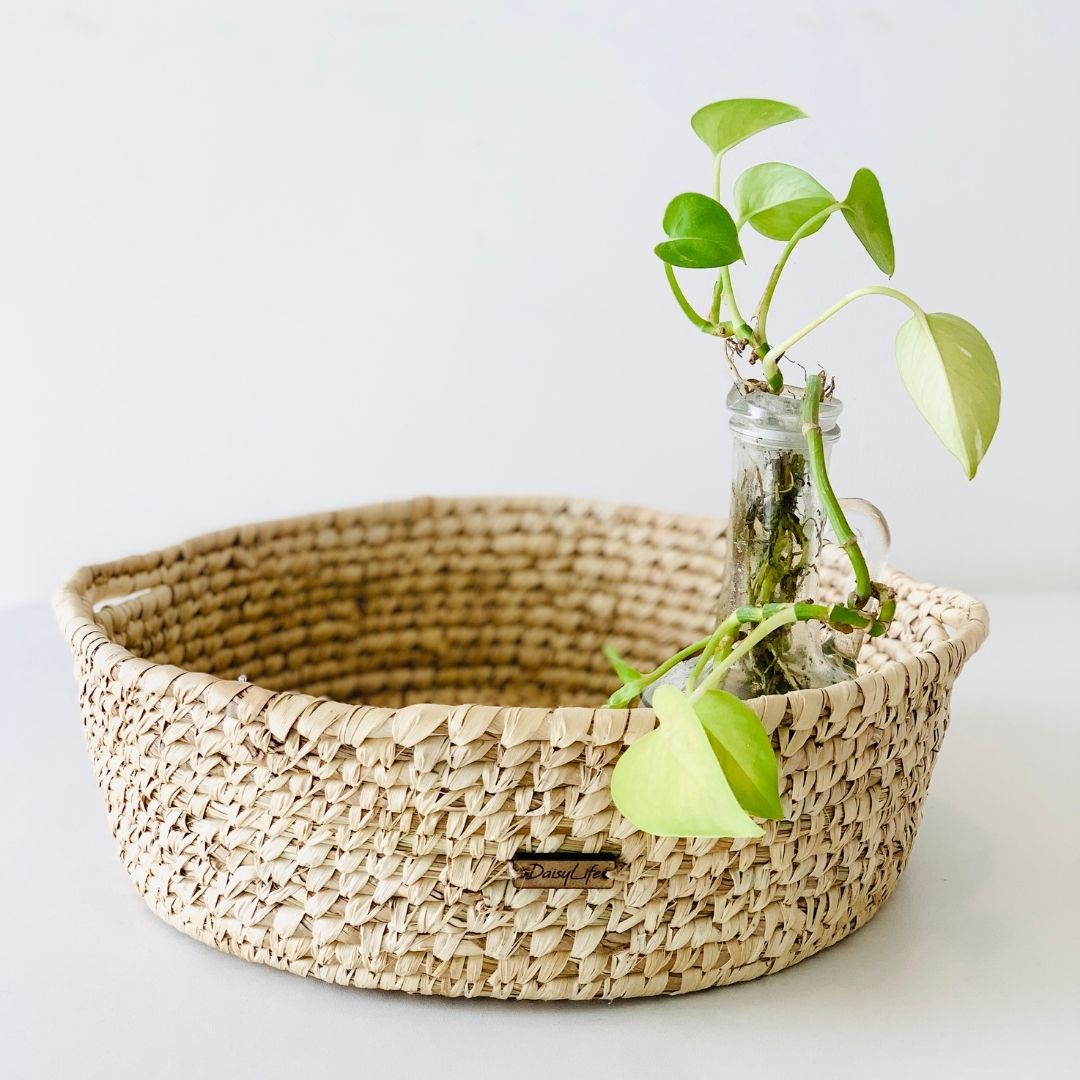 DaisyLife Handmade Grass basket - Natural grass multi-purpose basket