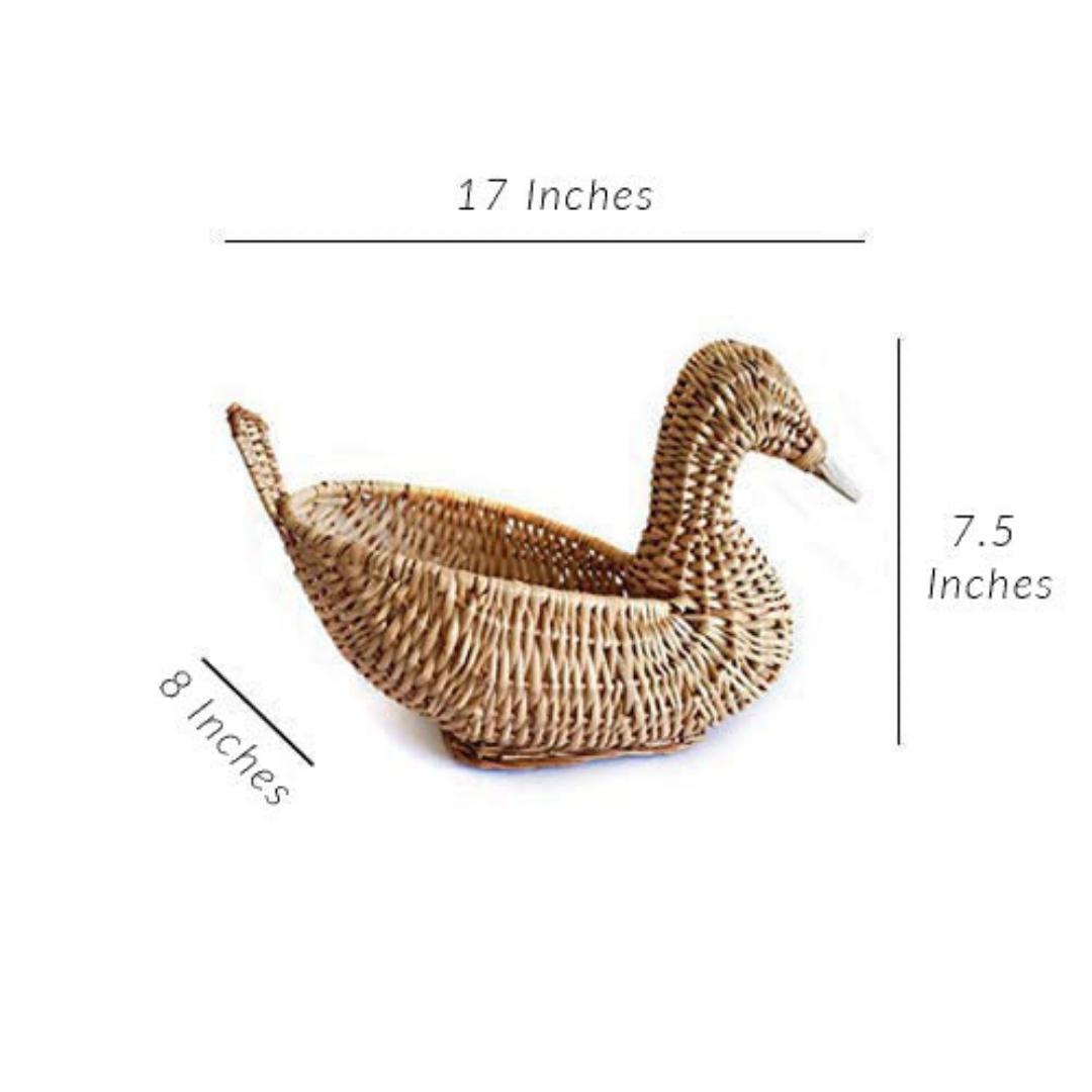 Natural Duck shaped wicker basket for fruits & flower display or use for gift hampers 