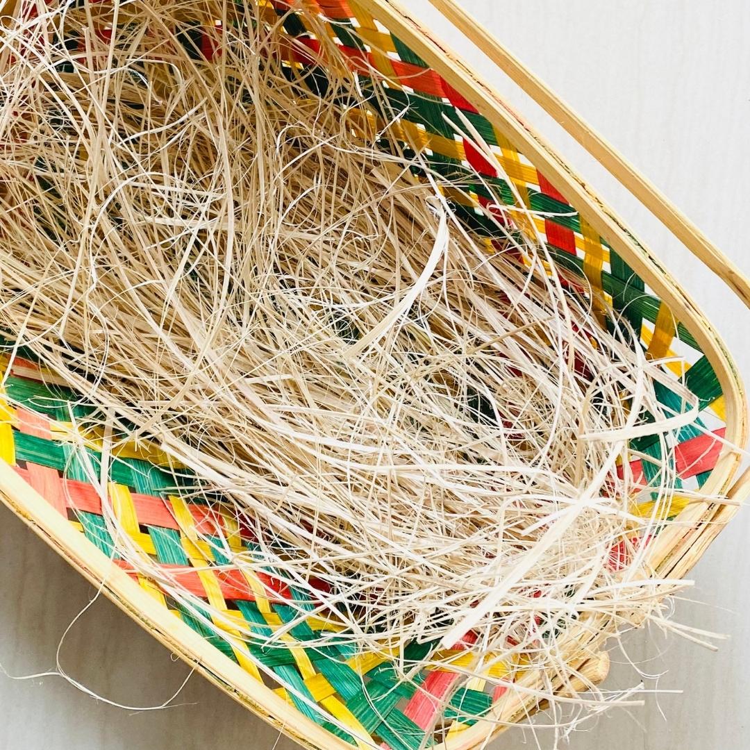 Sustainable Bamboo filler for packaging kept in basket