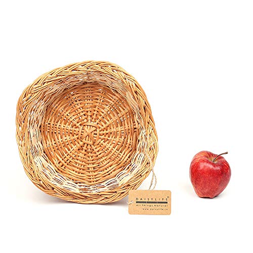 DAISYLIFE Natural Wicker Round Basket for storage and display