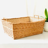 DaisyLife Handcrafted strong, lightweight and functional design for easy carry & store willow wicker basket .