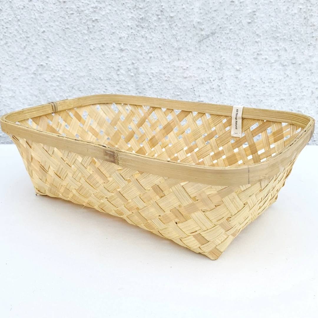 Natural Long Tub Bamboo Basket