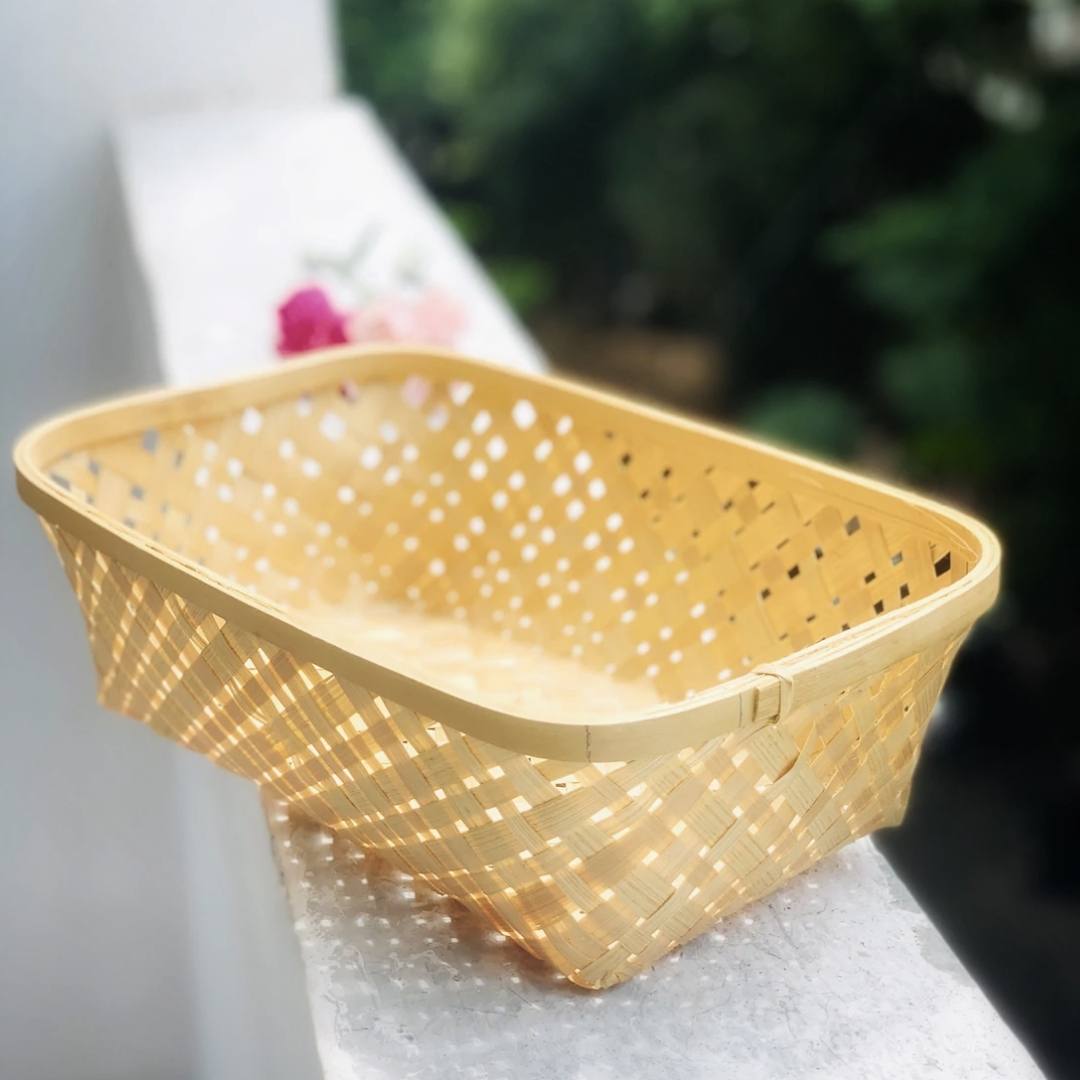 Natural Long Tub Bamboo Basket