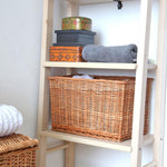 Super strong, functional and rectangular box storage wicker basket with side grooves for easy carry