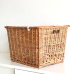 Super strong, functional and rectangular box storage wicker basket with side grooves for easy carry