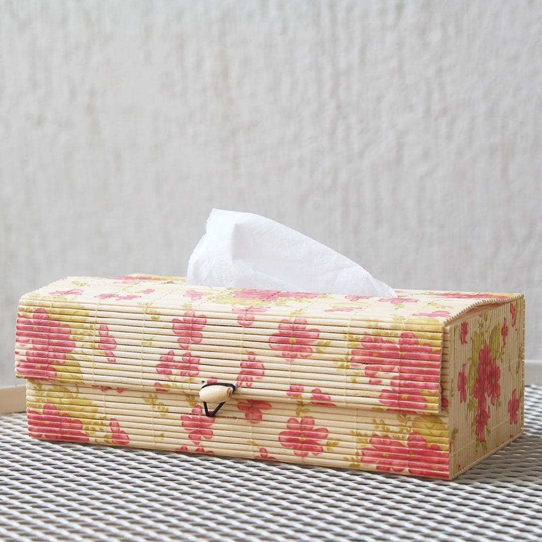 Beautiful, lightweight bamboo tissue box for natural, light, modern aesthetics in city homes.